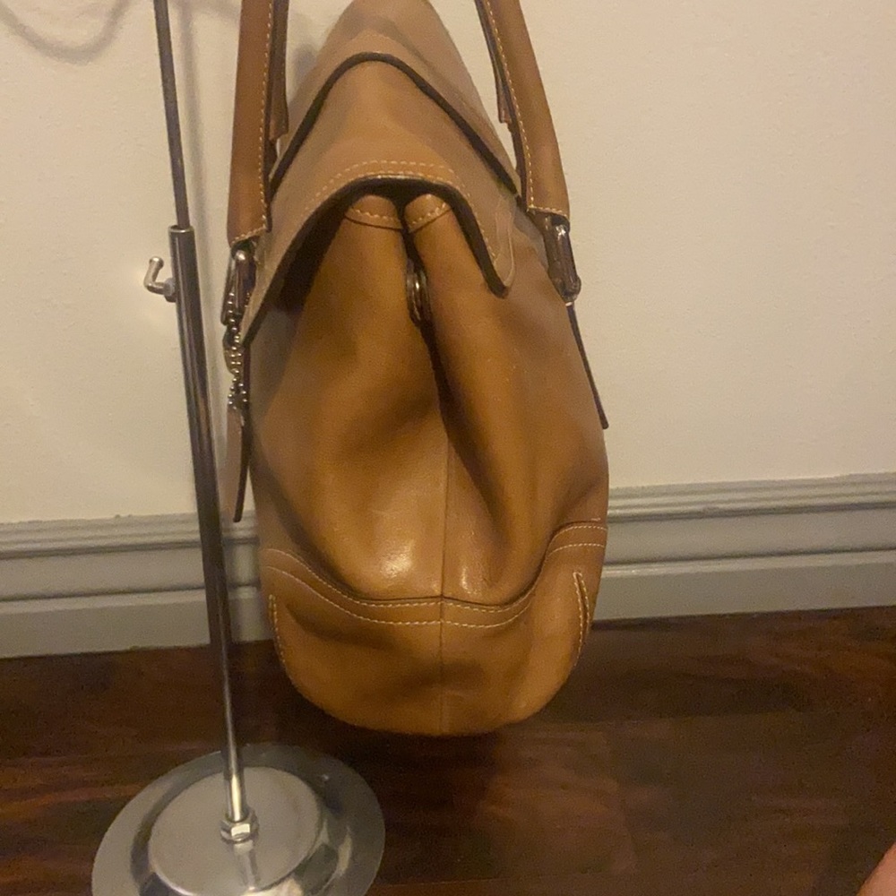 Coach camel signature satchel shoulder bag - Picture 7 of 16